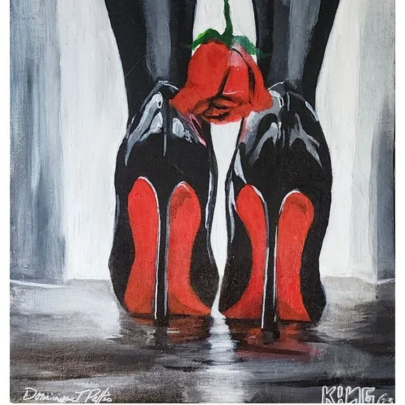 High Painting Red Bottom Shoes Stupell Fashion Red Bottom Bow High